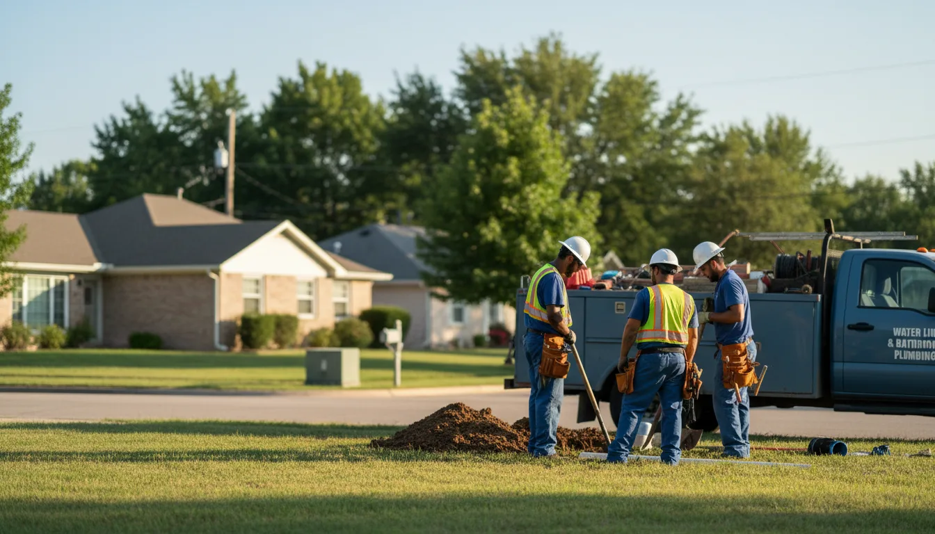 Residential water line and bathroom plumbing service in Meriden, WY